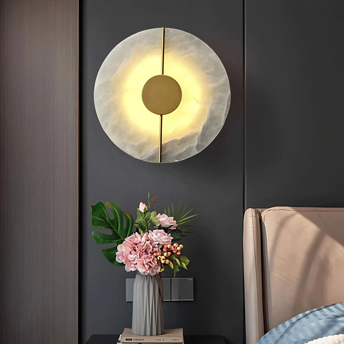 Antizer Light Luxury All Copper Spanish Alabaster Wall Light