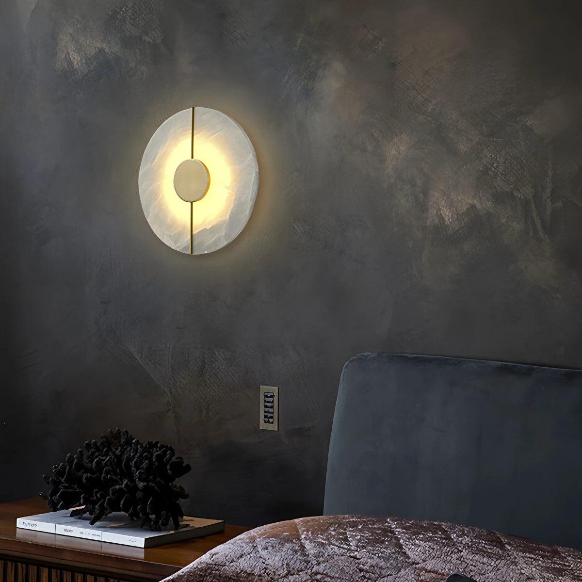 Antizer Light Luxury All Copper Spanish Alabaster Wall Light