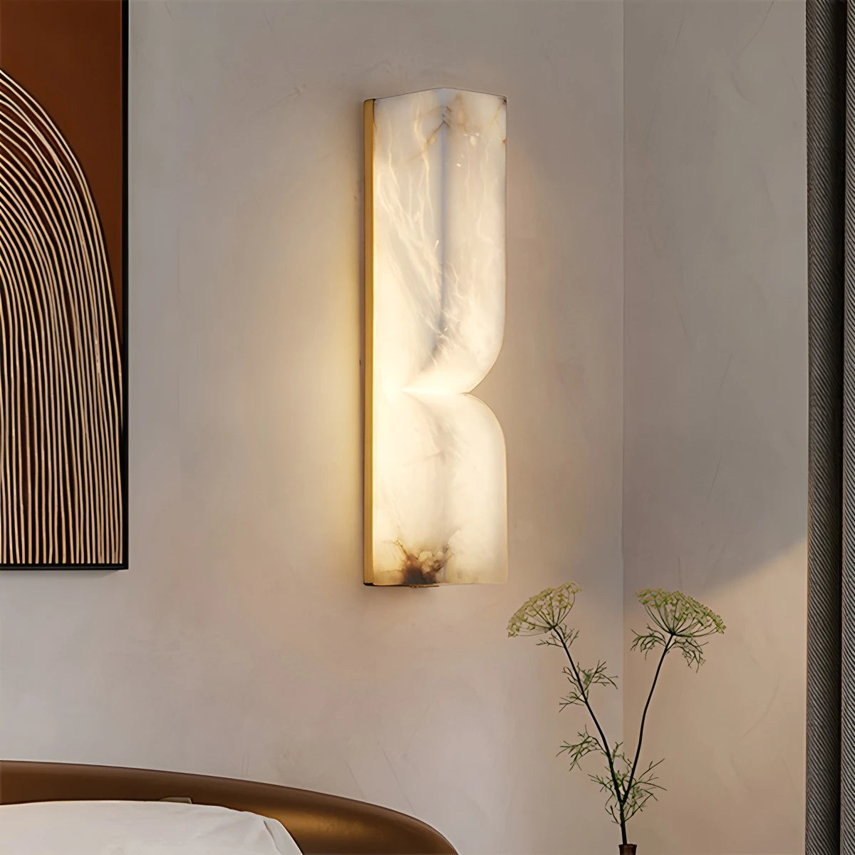 Antizer Light Luxury Spanish Alabaster Wall Sconce for Hallway