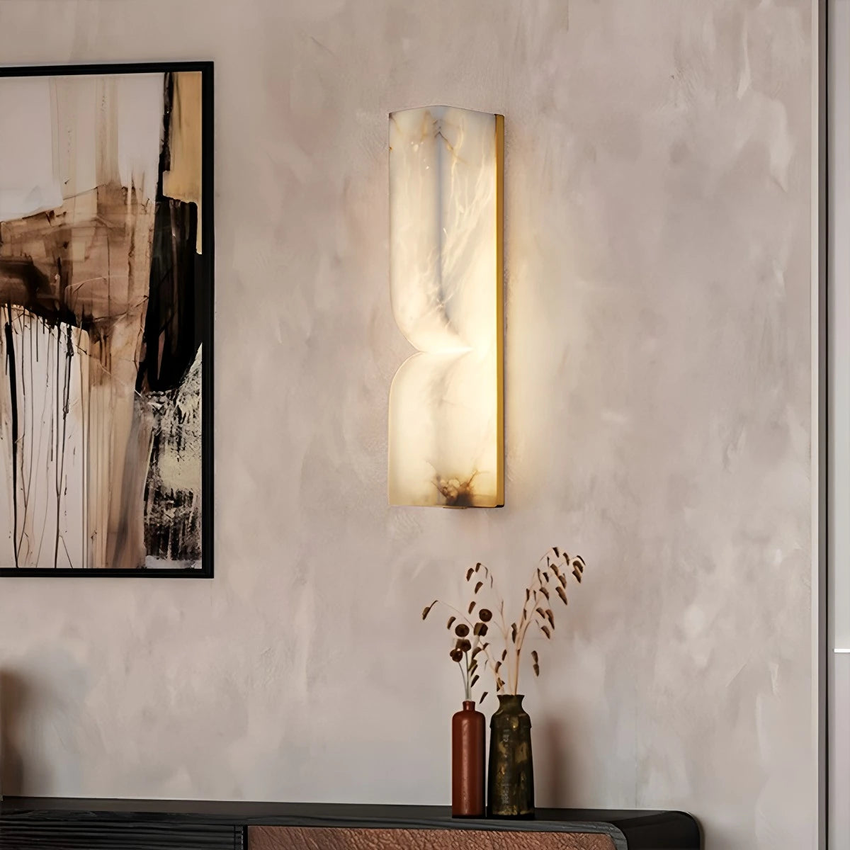 Antizer Light Luxury Spanish Alabaster Wall Sconce for Hallway