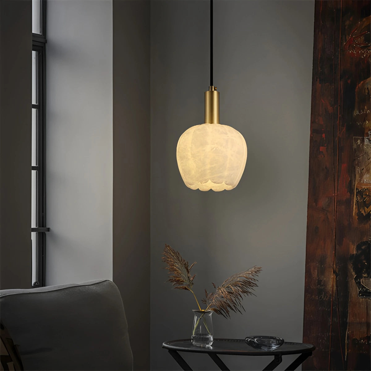 Antizer Flower Bud Shaped Marble Pendant Light