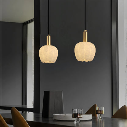 Antizer Flower Bud Shaped Marble Pendant Light