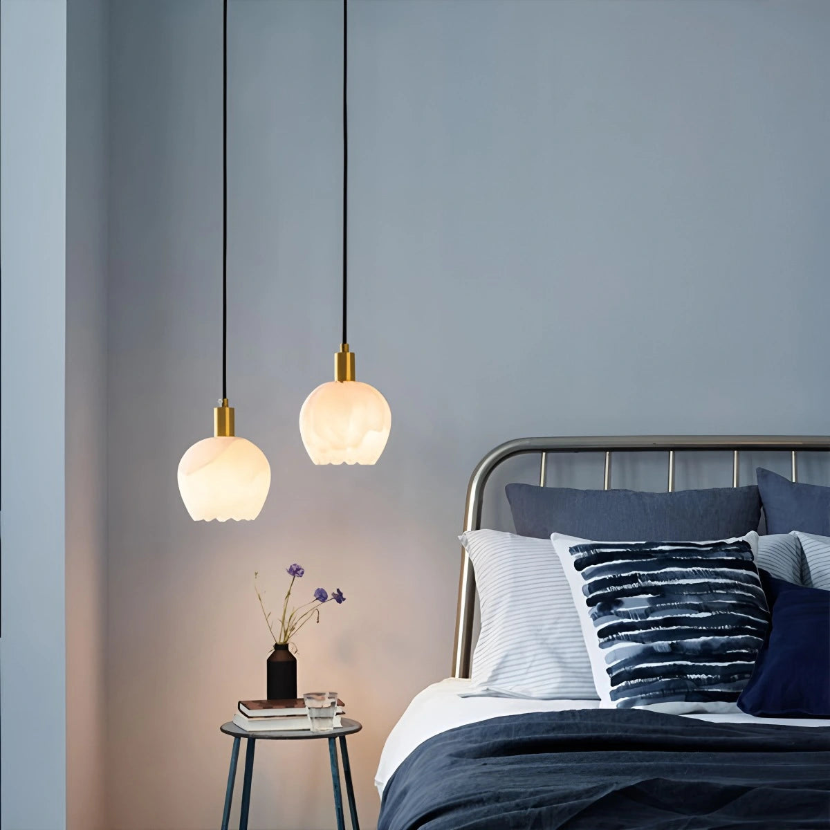 Antizer Flower Bud Shaped Spanish Alabaster Pendant Light