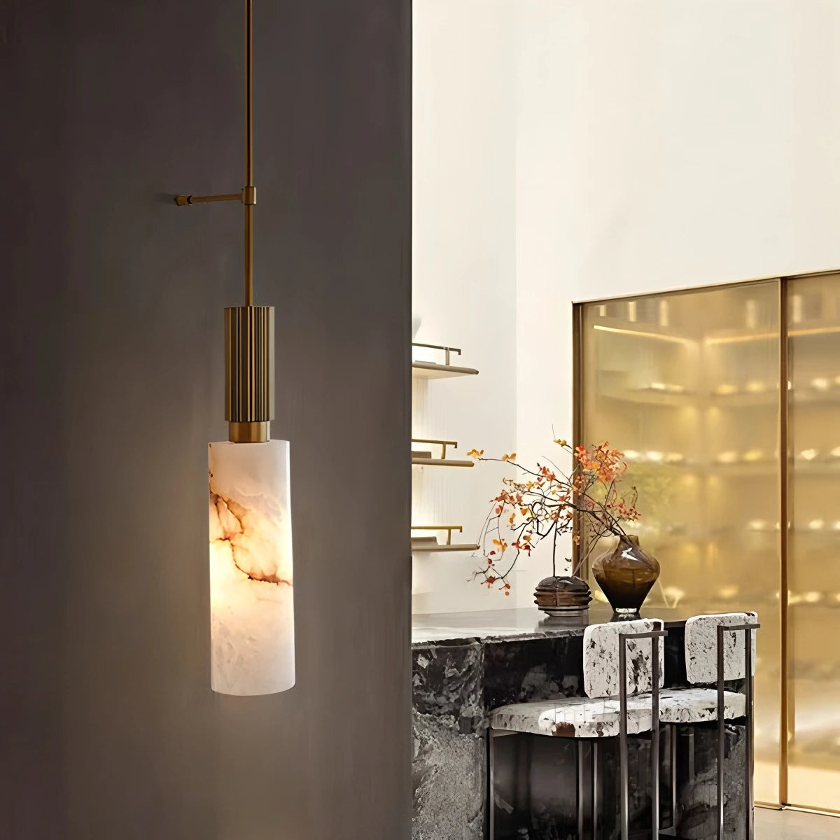 Antizer Light luxury Spanish Alabaster Long Strip Wall Lamp