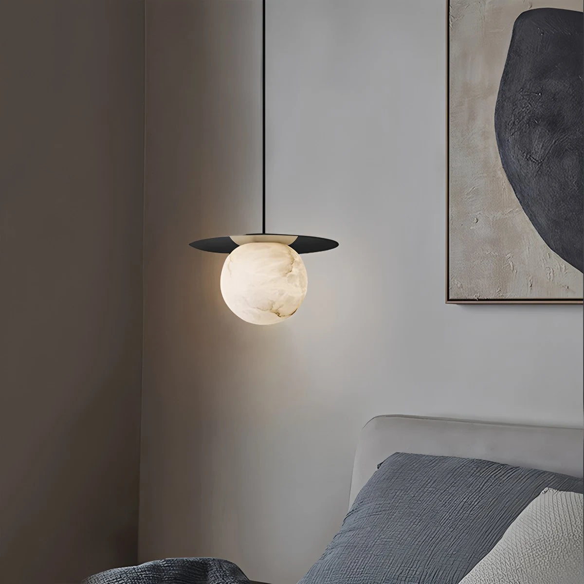 Antizer Luxury Spherical Natural Spanish Alabaster Pendant Light