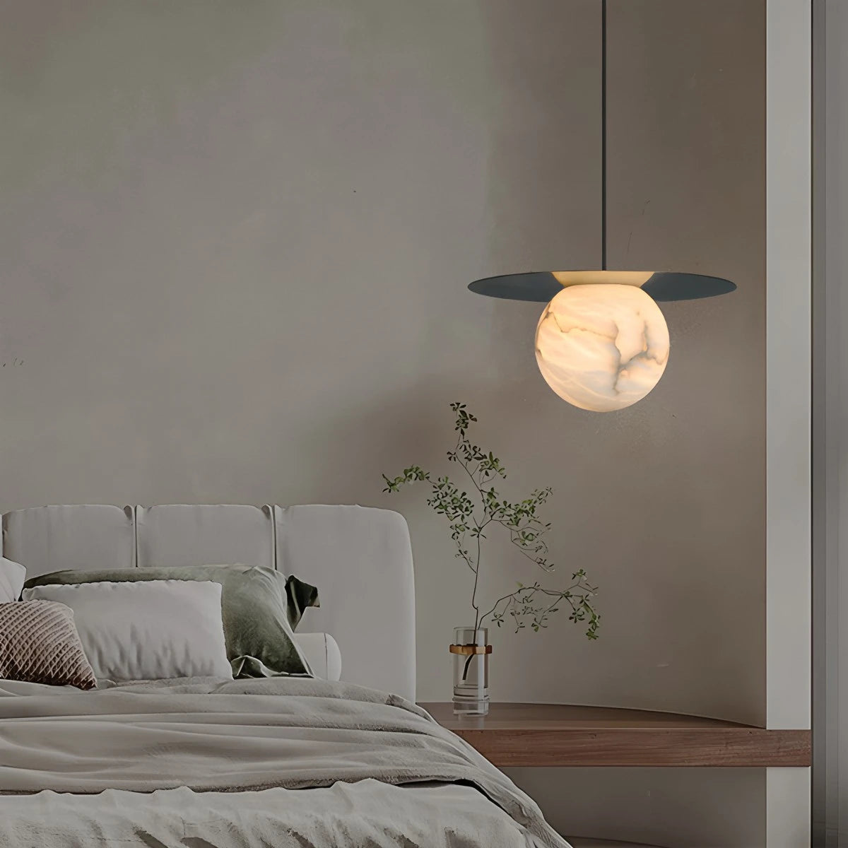 Antizer Luxury Spherical Natural Spanish Alabaster Pendant Light