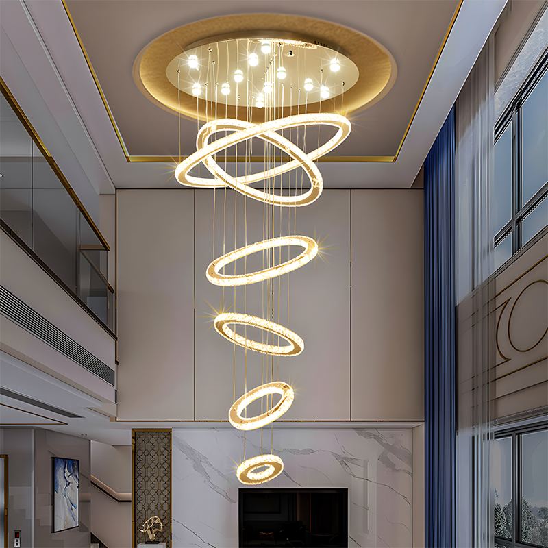 Luxurious Ring Layered Crystal Chandelier