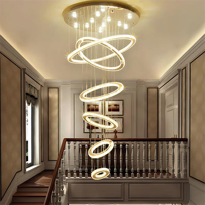 Antizer Luxurious Ring Layered Crystal Chandelier