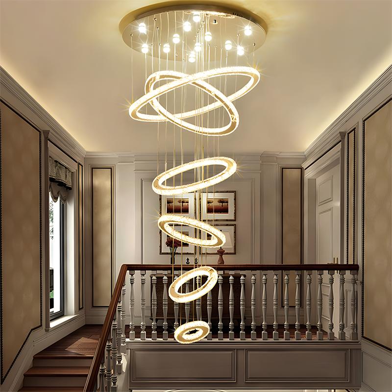 Luxurious Ring Layered Crystal Chandelier