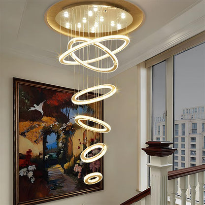 Antizer Luxurious Ring Layered Crystal Chandelier