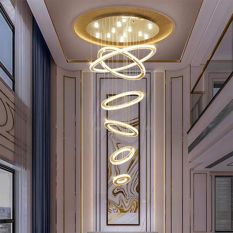 Luxurious Ring Layered Crystal Chandelier