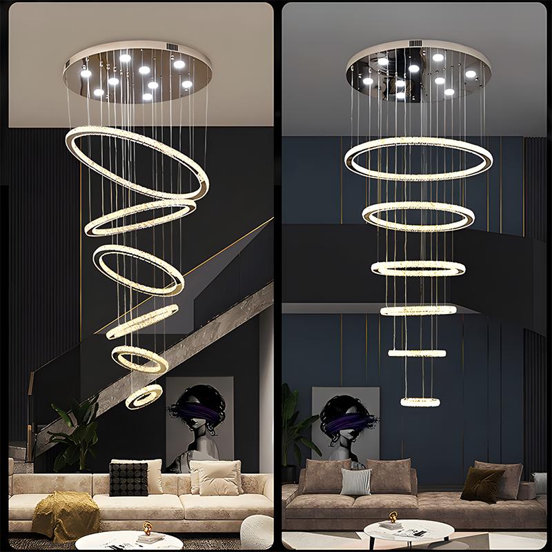 Antizer Luxurious Ring Layered Crystal Chandelier