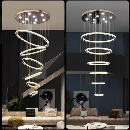 Antizer Luxurious Ring Layered Crystal Chandelier