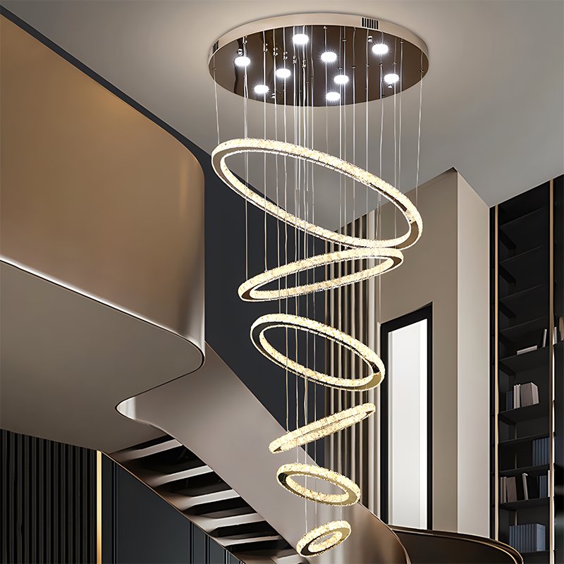 Antizer Luxurious Ring Layered Crystal Chandelier