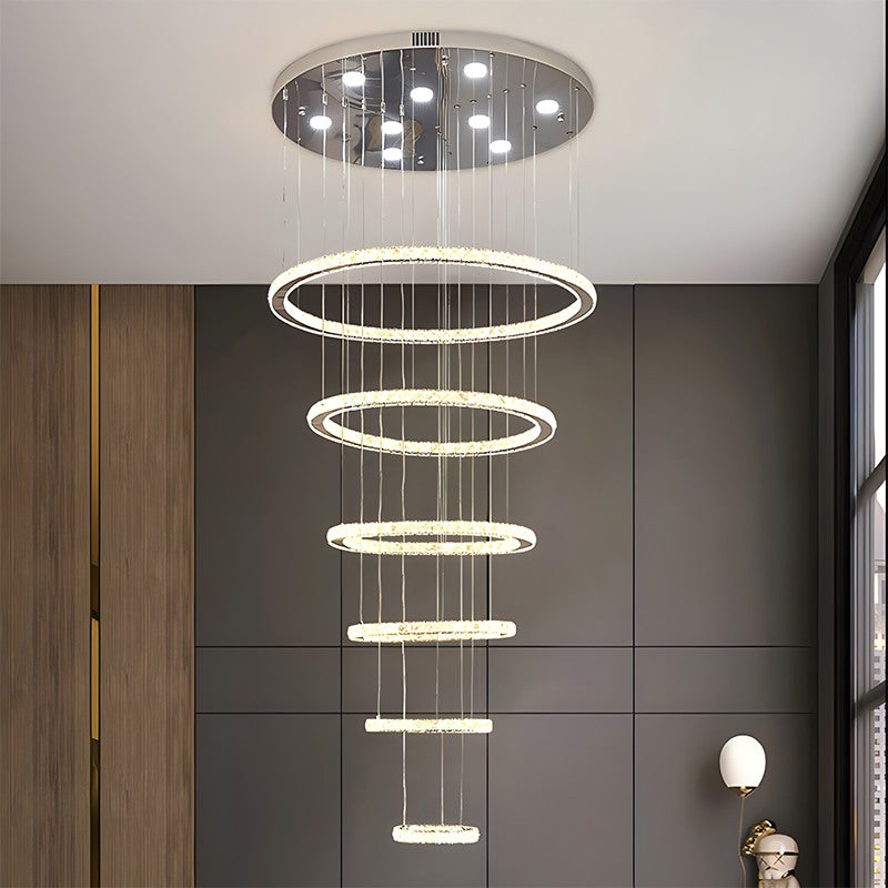 Luxurious Ring Layered Crystal Chandelier