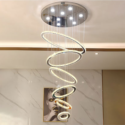 Antizer Luxurious Ring Layered Crystal Chandelier