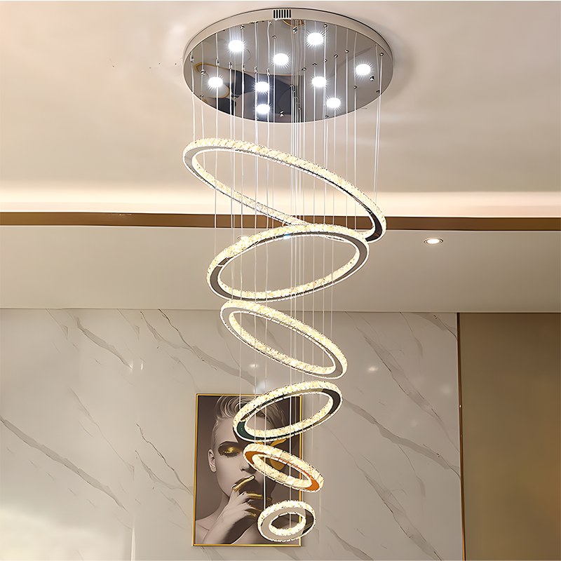 Luxurious Ring Layered Crystal Chandelier