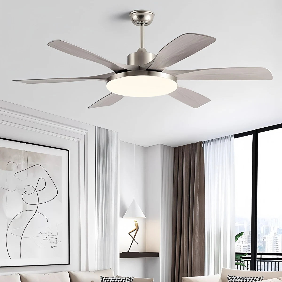 Antizer Living Room 6-Leaf Ceiling Fan Light