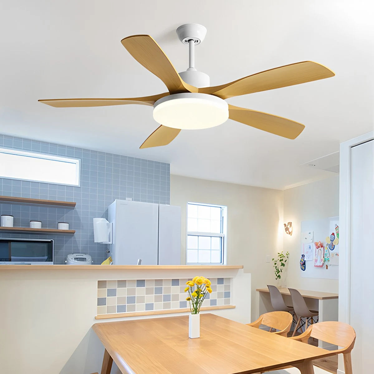Antizer Living Room 6-Leaf Ceiling Fan Light