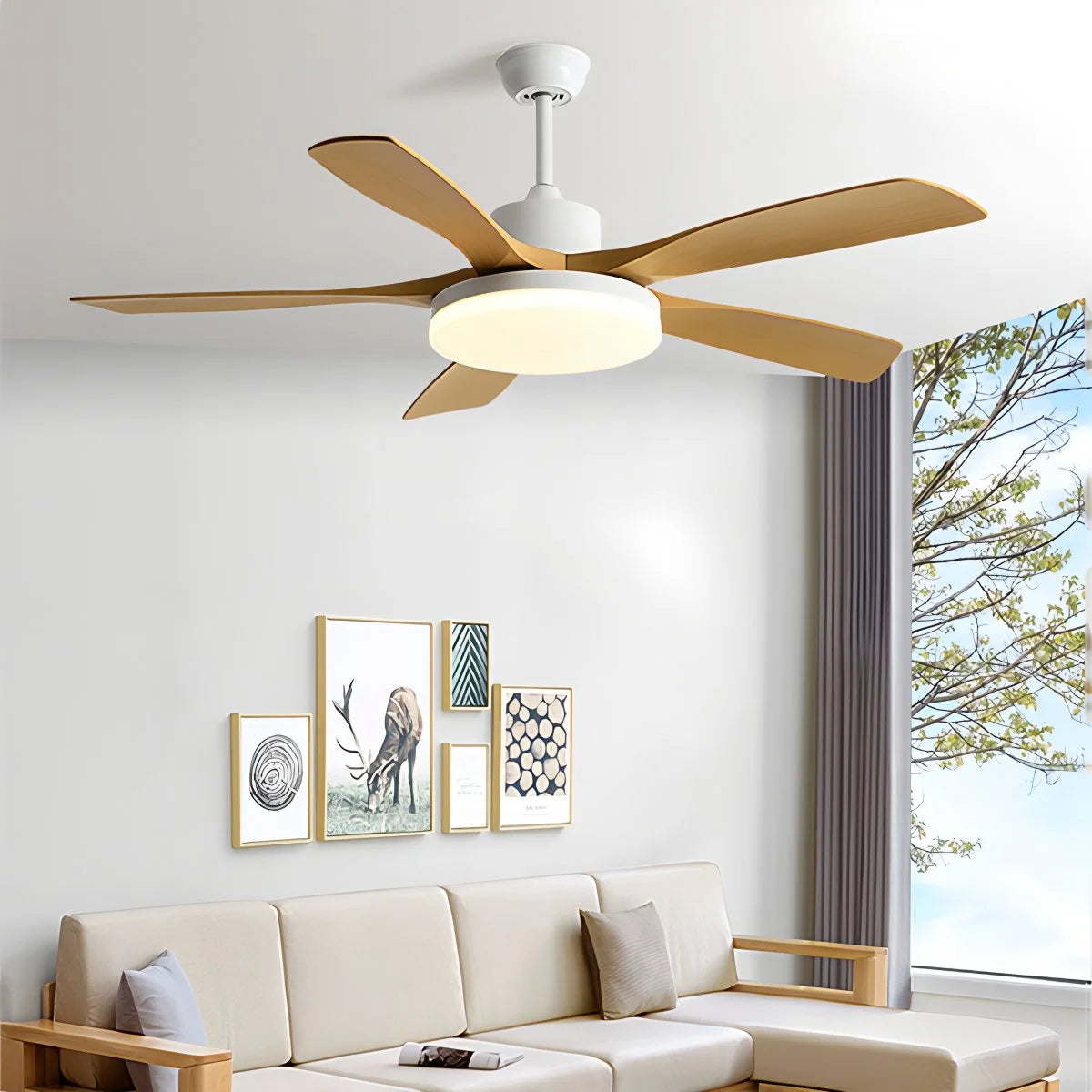 Antizer Living Room 6-Leaf Ceiling Fan Light