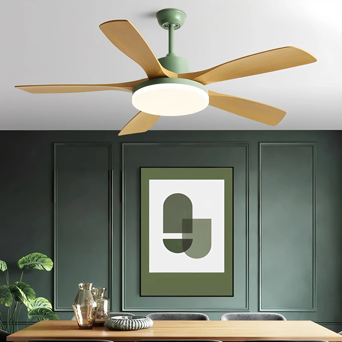 Antizer Living Room 6-Leaf Ceiling Fan Light