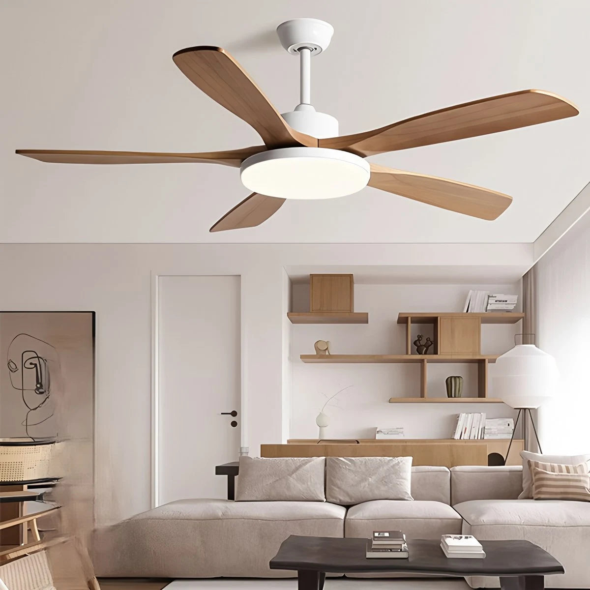 Antizer Living Room Minimalist Ceiling Fan with Light