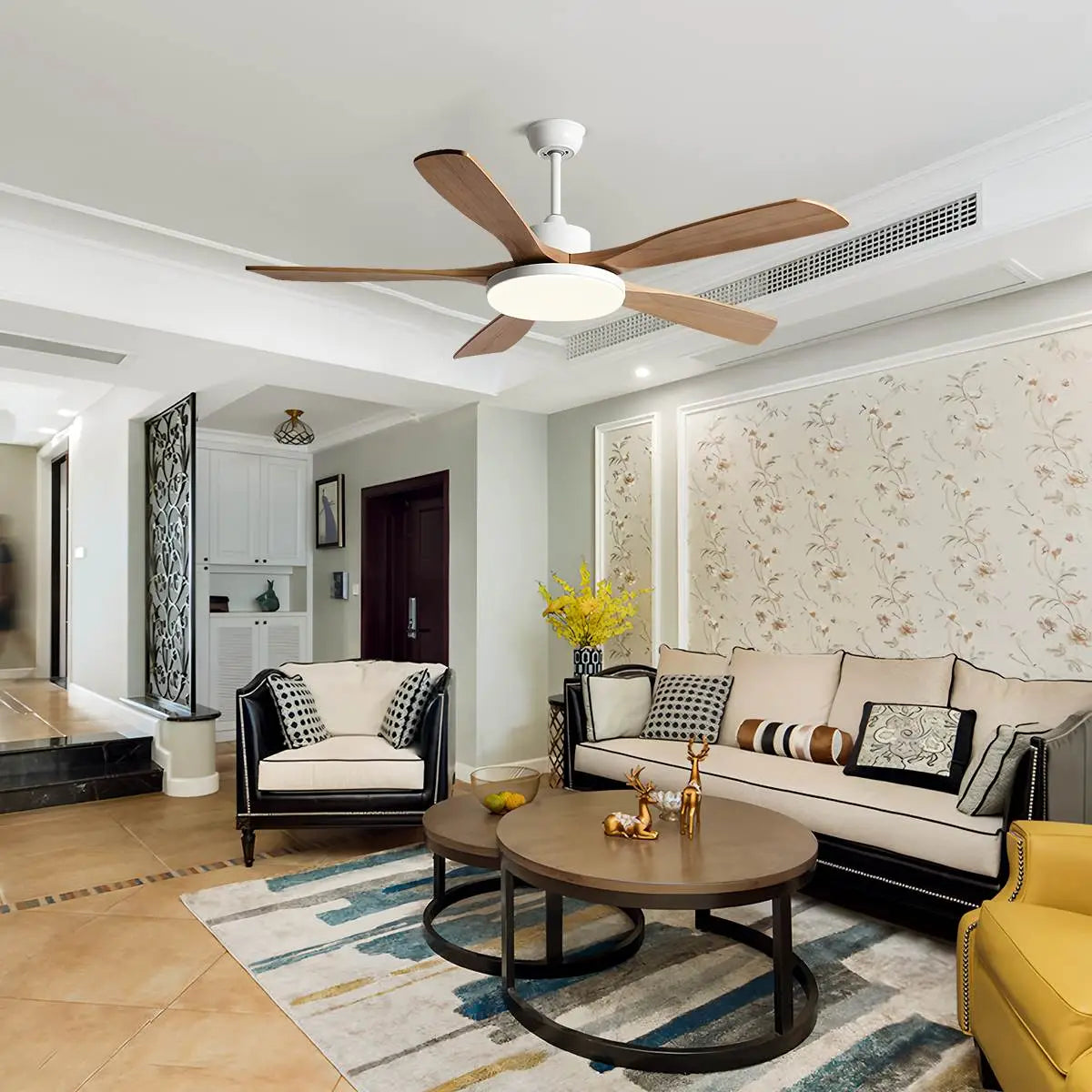 Antizer Living Room Minimalist Ceiling Fan with Light