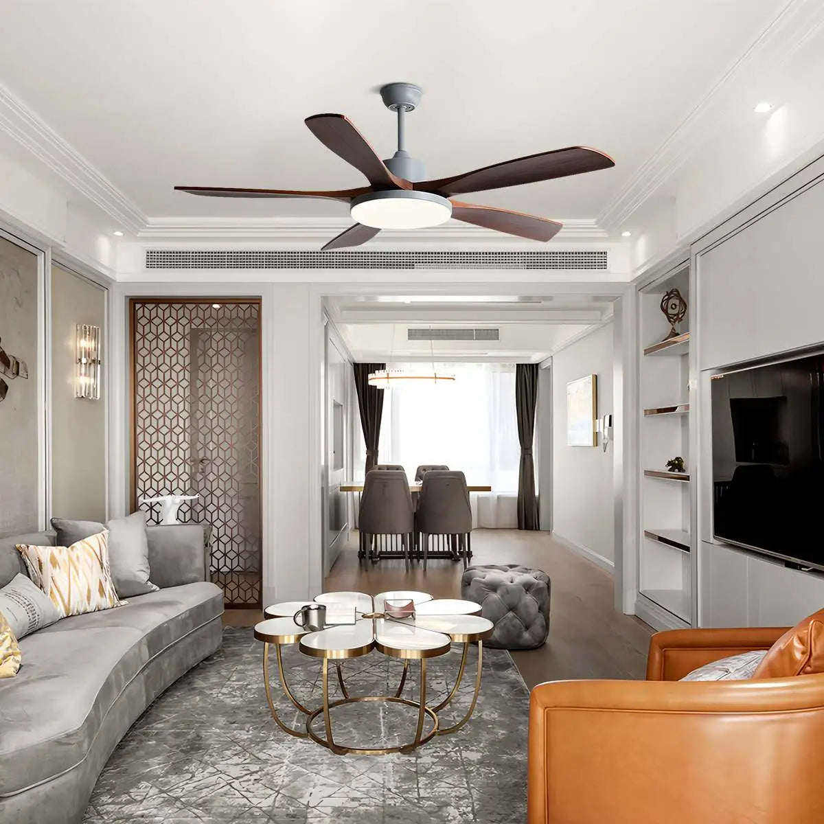 Antizer Living Room Minimalist Ceiling Fan with Light