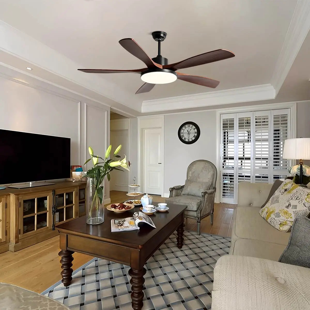 Antizer Living Room Minimalist Ceiling Fan with Light