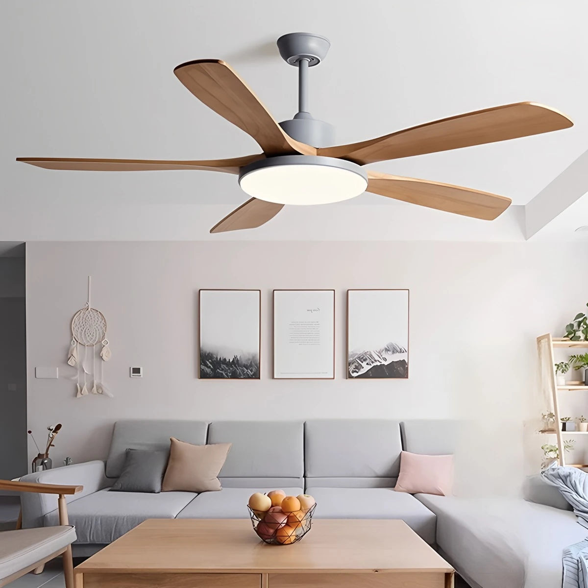 Antizer Living Room Minimalist Ceiling Fan with Light