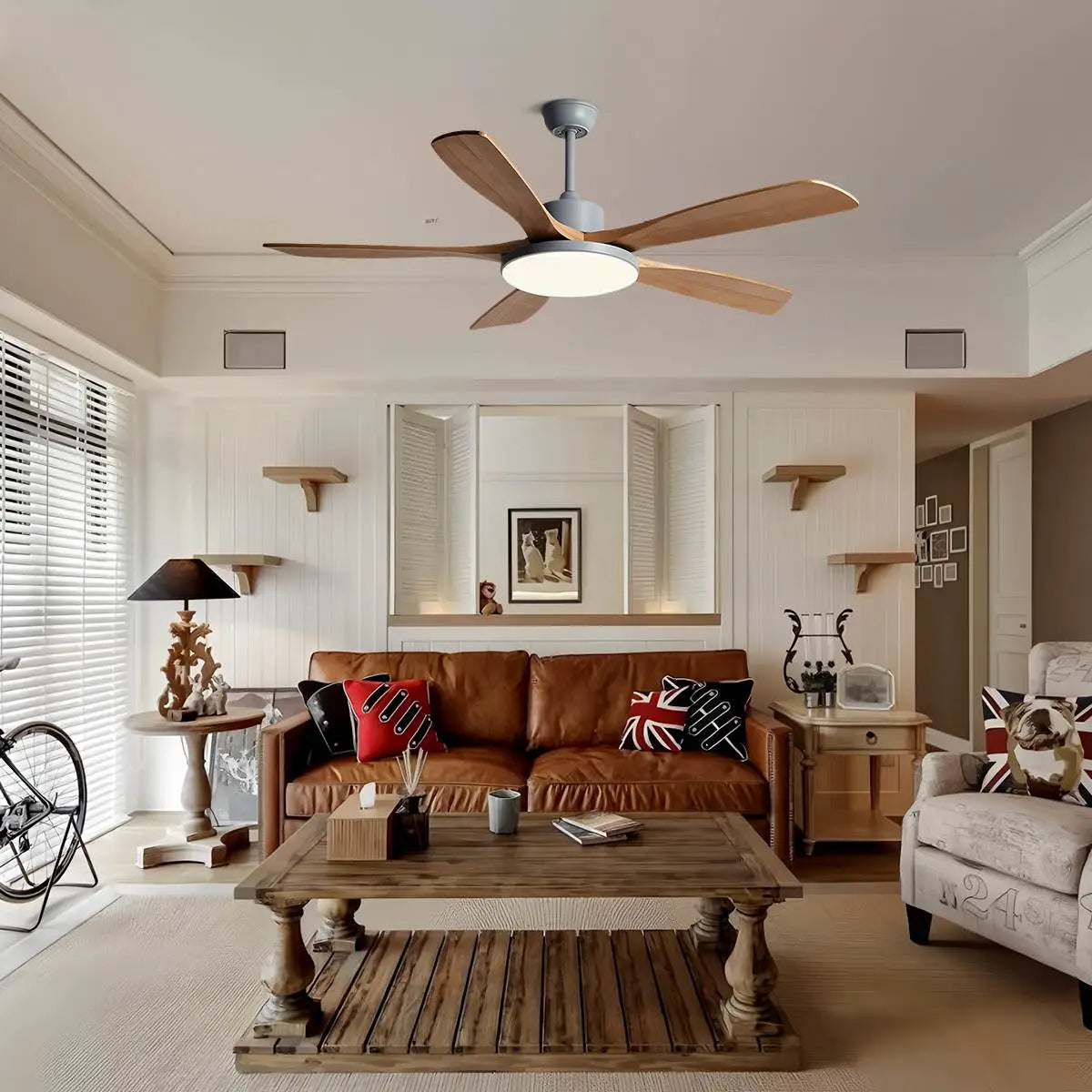 Antizer Living Room Minimalist Ceiling Fan with Light