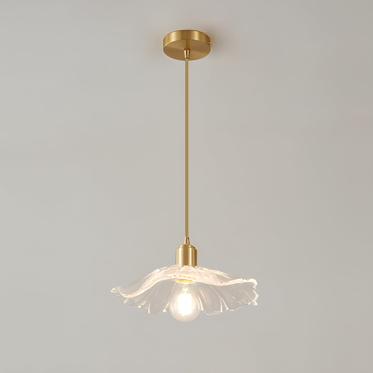 European Style Copper Glass Ceiling Lamp-J