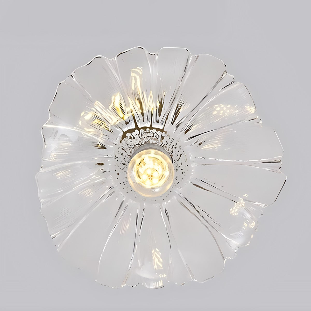 European Style Copper Glass Ceiling Lamp-J