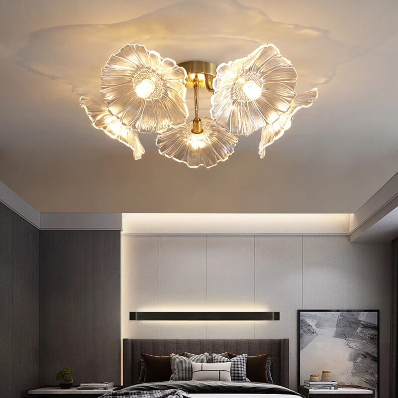 Antizer Lotus Leaf Glass Ceiling Lamp