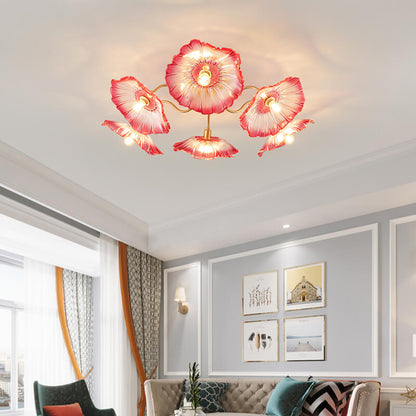 Antizer Lotus Leaf Glass Ceiling Lamp