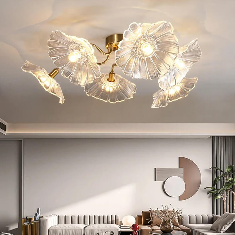 Antizer Lotus Leaf Glass Ceiling Lamp