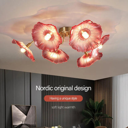 Antizer Lotus Leaf Glass Ceiling Lamp