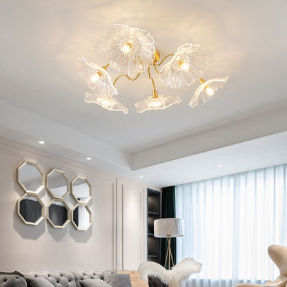 Antizer Lotus Leaf Glass Ceiling Lamp