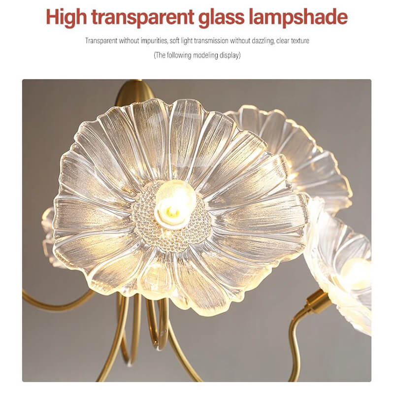 Antizer Lotus Leaf Glass Ceiling Lamp