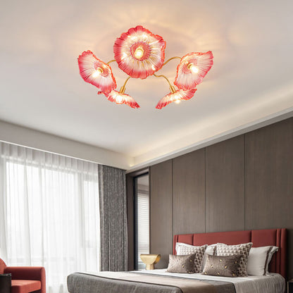 Antizer Lotus Leaf Glass Ceiling Lamp