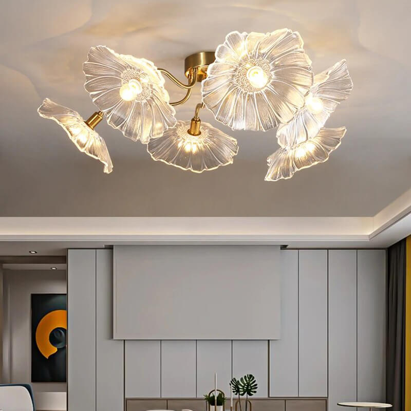 Antizer Lotus Leaf Glass Ceiling Lamp