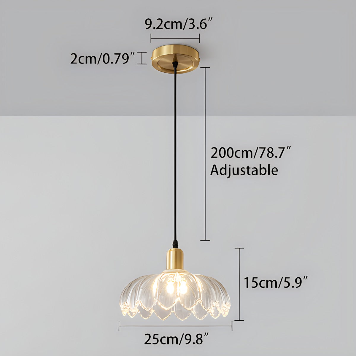 European Style Copper Glass Ceiling Lamp-H