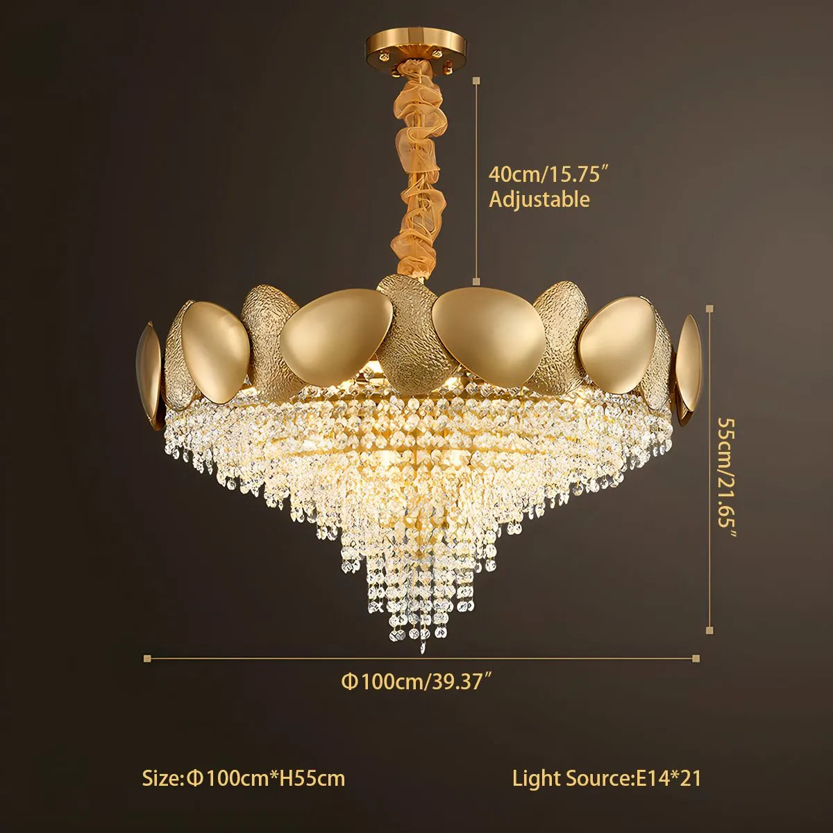 Luxurious Crystal Golden Chandelier