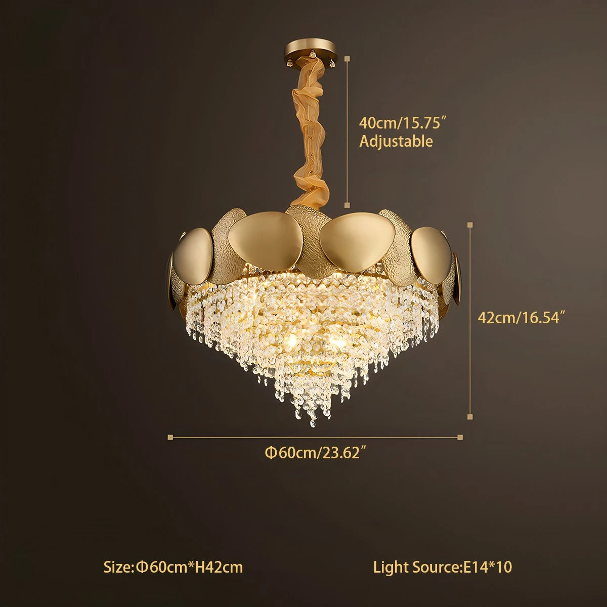 Luxurious Crystal Golden Chandelier