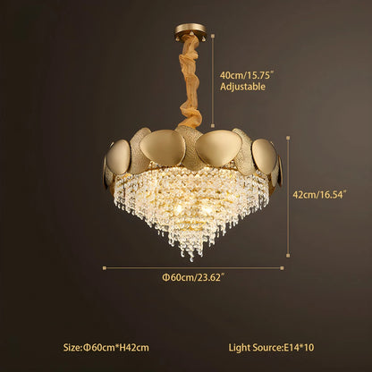 Antizer Luxurious Crystal Golden Chandelier