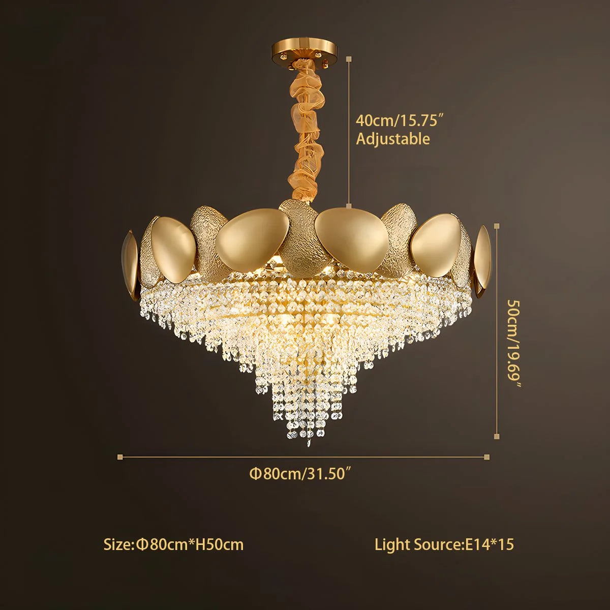 Luxurious Crystal Golden Chandelier