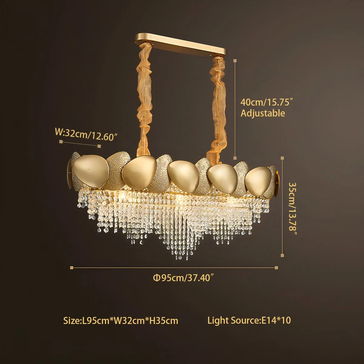 Luxurious Crystal Golden Chandelier