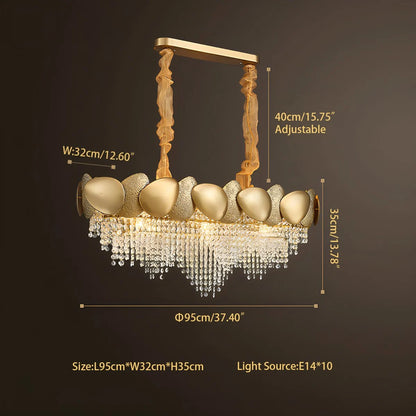 Antizer Luxurious Crystal Golden Chandelier