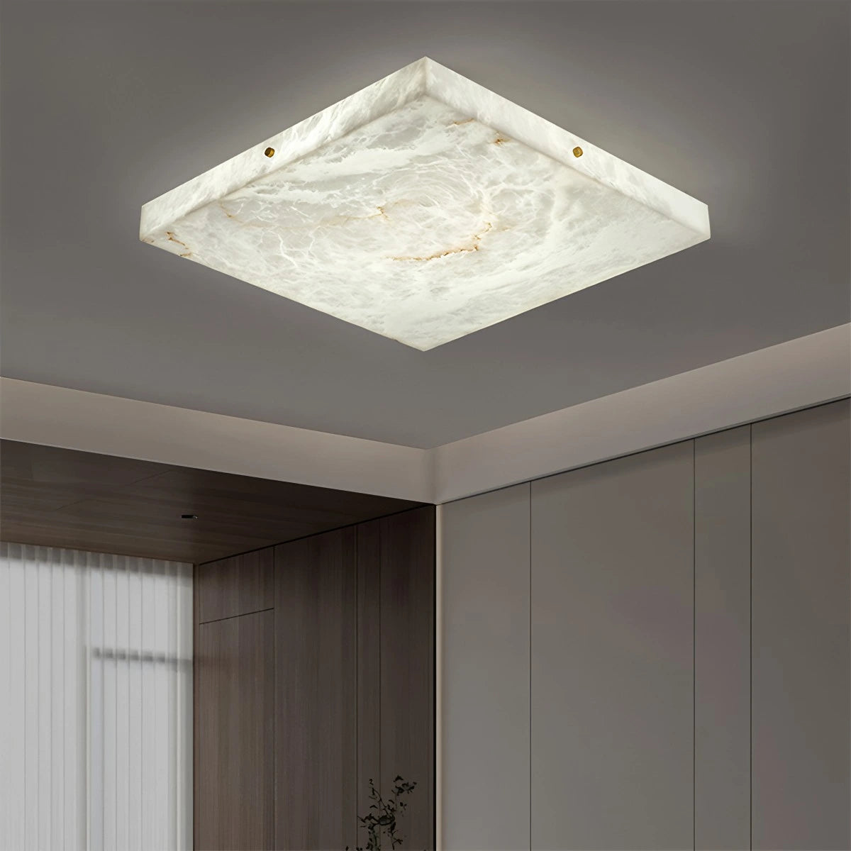 Antizer Minimalism Ultra Thin Square Spanish Alabaster Ceiling Light
