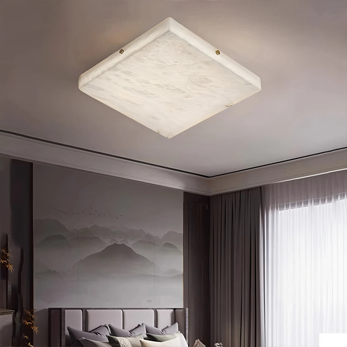 Antizer Minimalism Ultra Thin Square Spanish Alabaster Ceiling Light